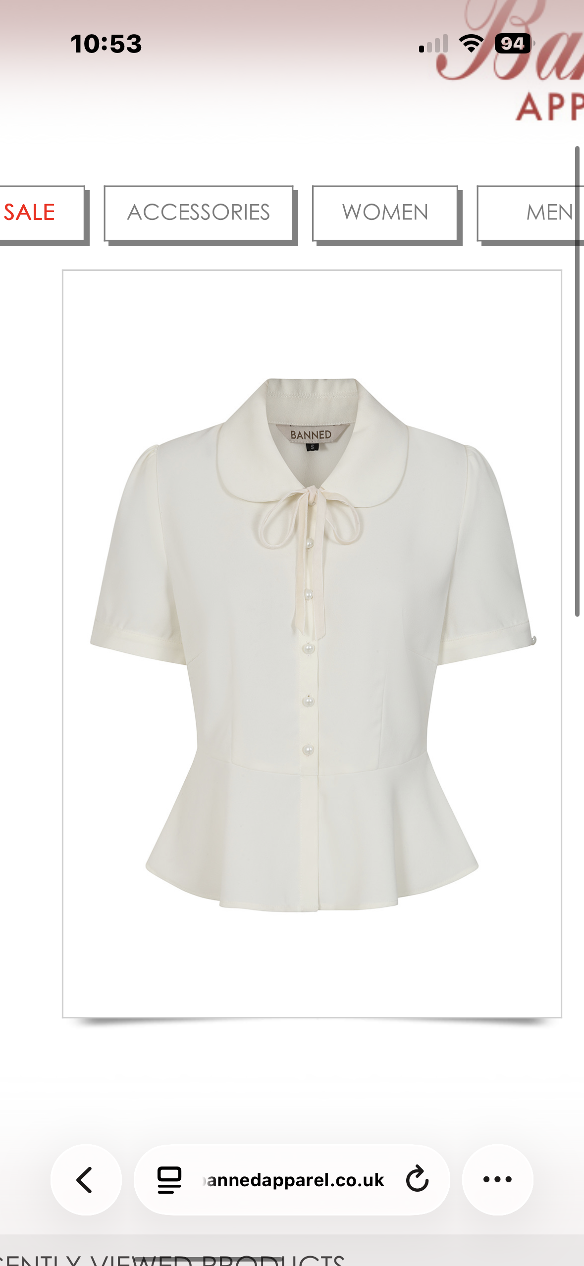 White 40s peplum blouse