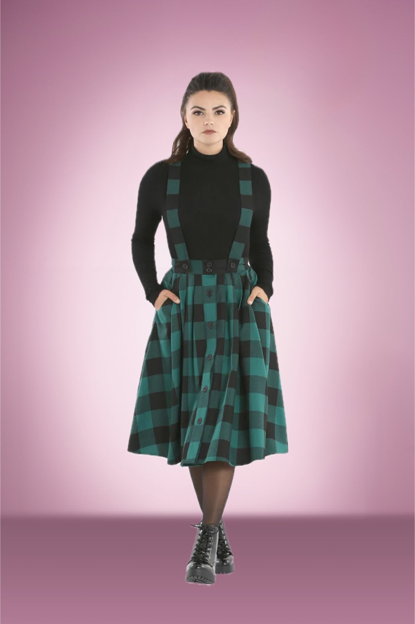 Nirvana Check Pinafore Skirt