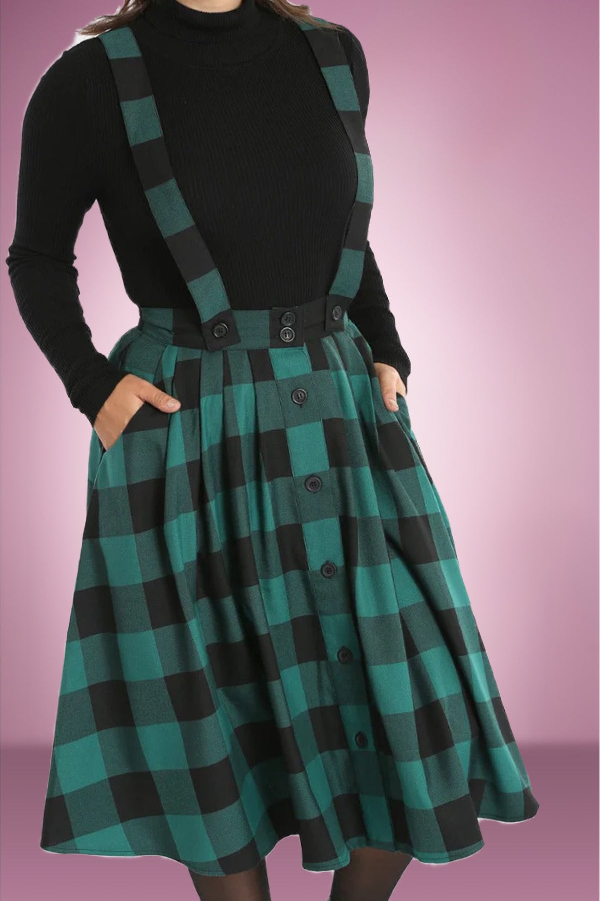 Nirvana Check Pinafore Skirt