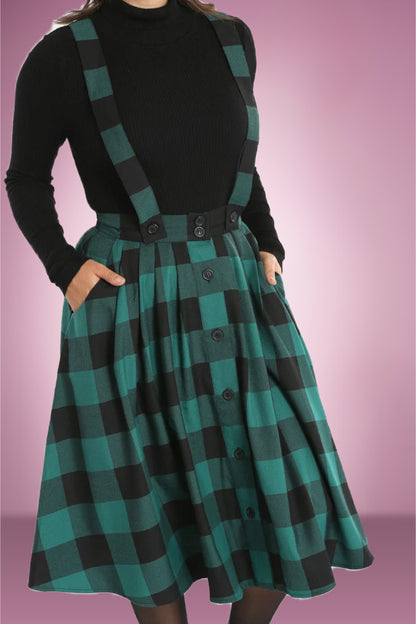 Nirvana Check Pinafore Skirt