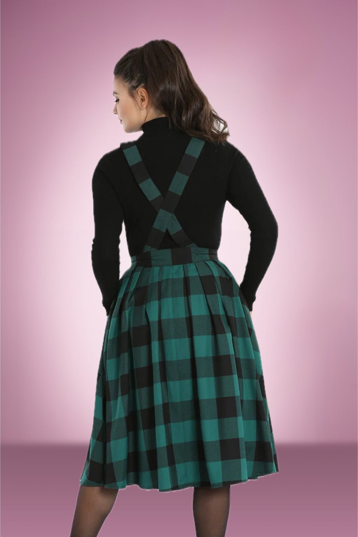 Nirvana Check Pinafore Skirt