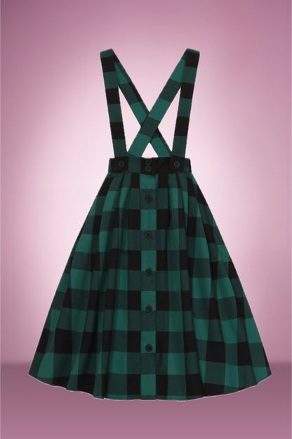 Nirvana Check Pinafore Skirt