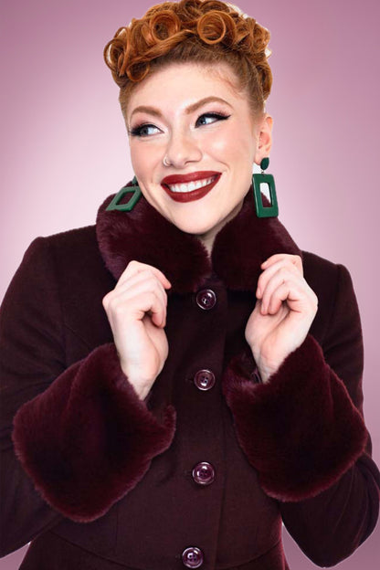 Julia Swing Coat in Burgundy