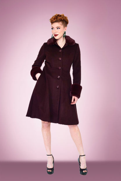 Julia Swing Coat in Burgundy
