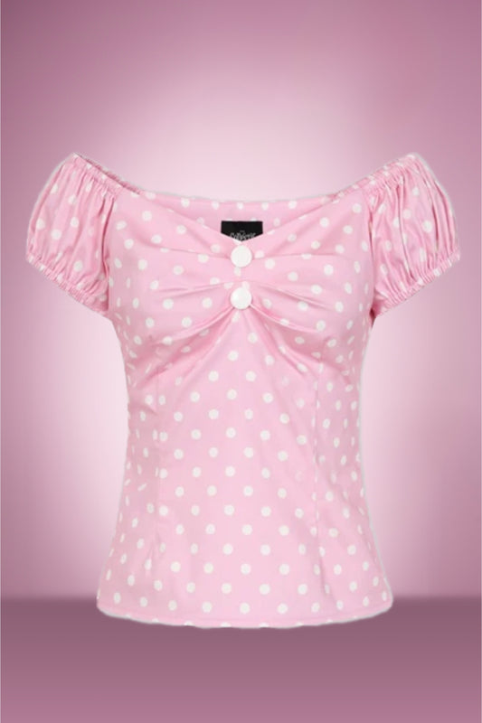 Pink polka  Doll Top