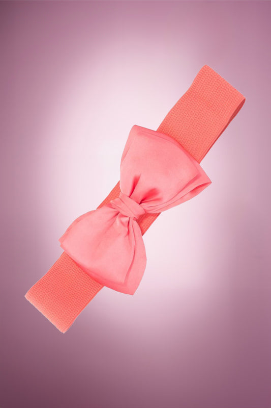 Beau Bow Belt in Coral Product Photo