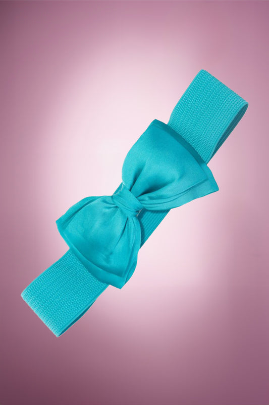 Beau Bow Belt in Teal Blue Product Photo