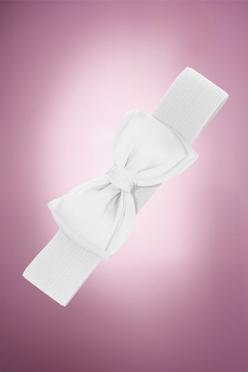 Beau Bow Belt in White Product Photo