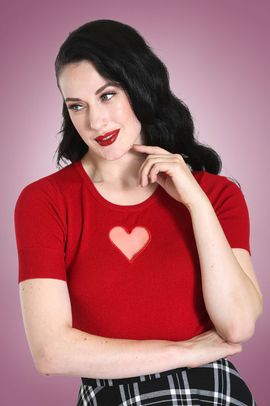 Red Abbie Heart Top