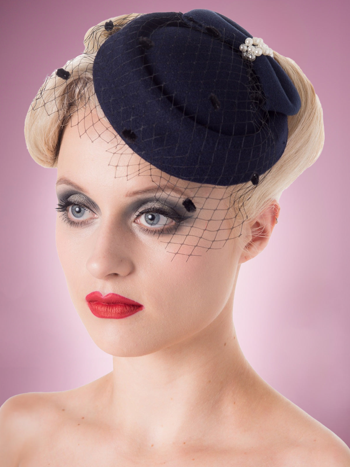 Seonaid Fascinator - Navy